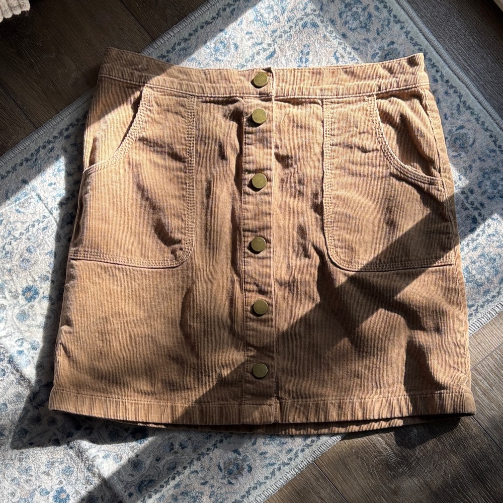 Tory Burch Tan Mini Skirt with Button Details